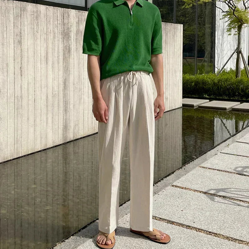 Casual Comfortable Elastic Waist Trousers