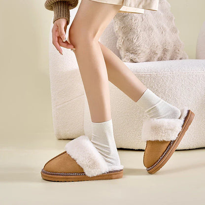 Women's Plush Slippers Soft Fur Lining Warm Beige