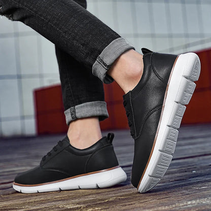 Black Leather Sneakers