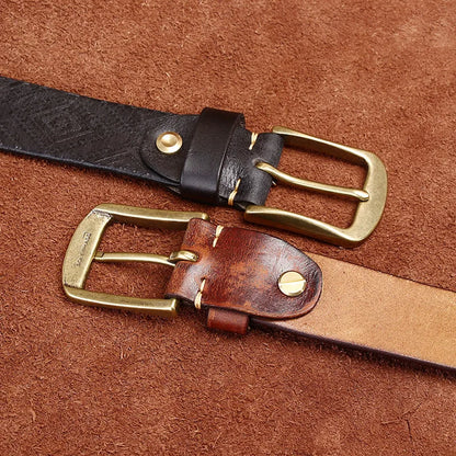 Western Brown Leather Belt