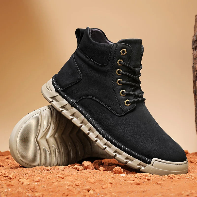 Rugged Mens Ankle Boots - VibreMode