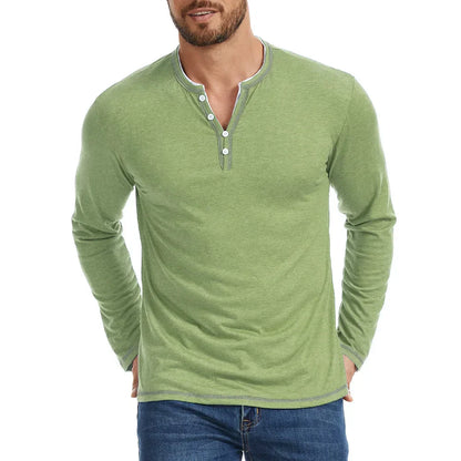 Men's Long Sleeve Henley Shirt