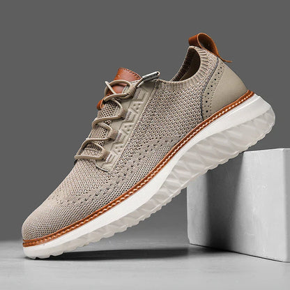 Men's Lace-Up Sneakers Panel Detail - VibreMode