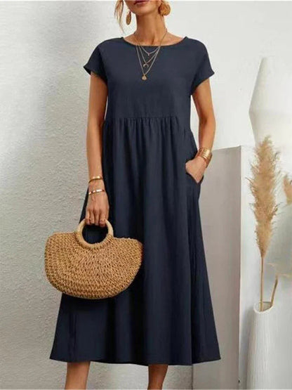 Women's Cotton O Neck Dress