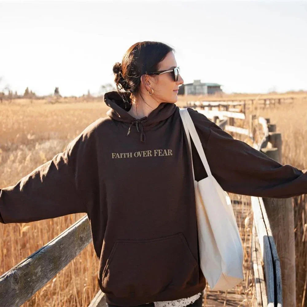 Women's Oversized Hoodie Bible Verse Print Sweatshirt