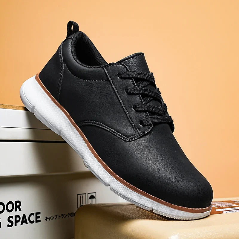 Black Leather Sneakers