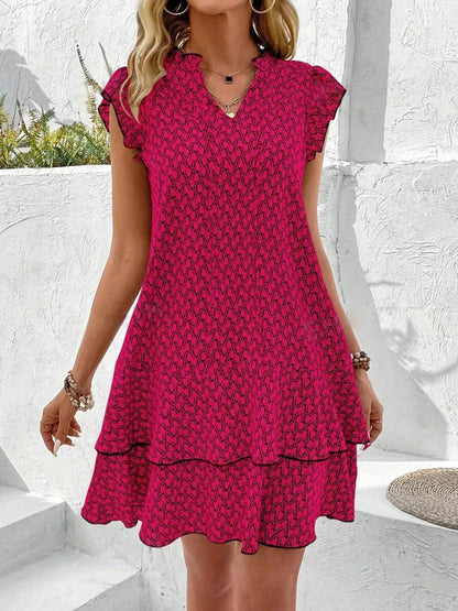 Layered Frill Short Party Dress - VibreMode