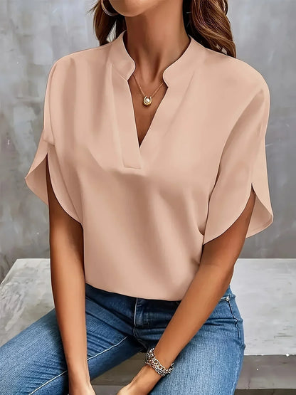 Women's Tailored V-Neck Blouse