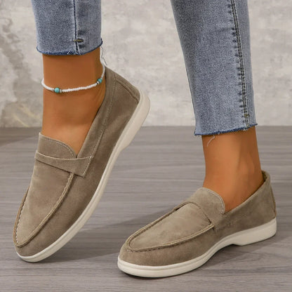 Brown Leather Slip On Shoes