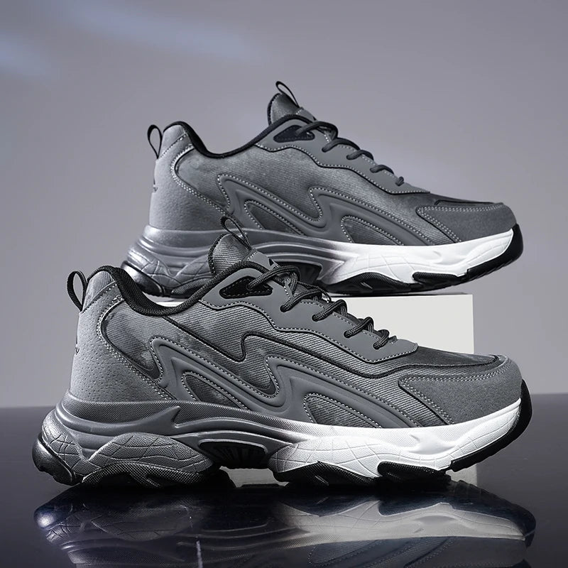 Authentic Black Leather Sneakers