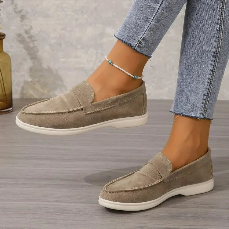 Brown Leather Slip On Shoes