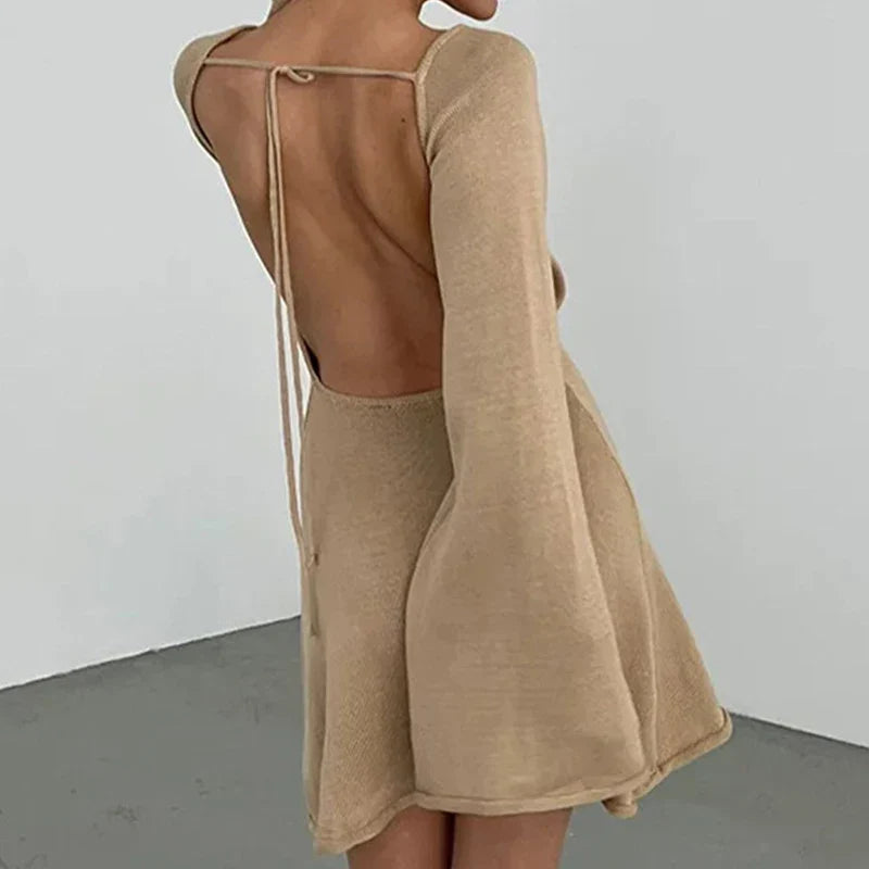 Cozy Sweater Mini Dress with Long Sleeves