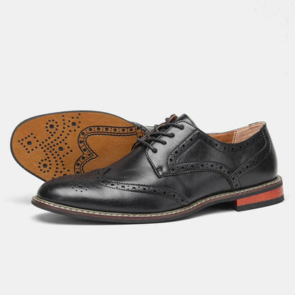 Men's Leather Wingtip Oxford Shoes