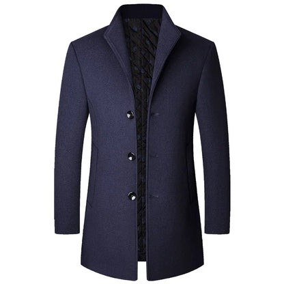 Warm Men's Woolen Winter Parka Coat