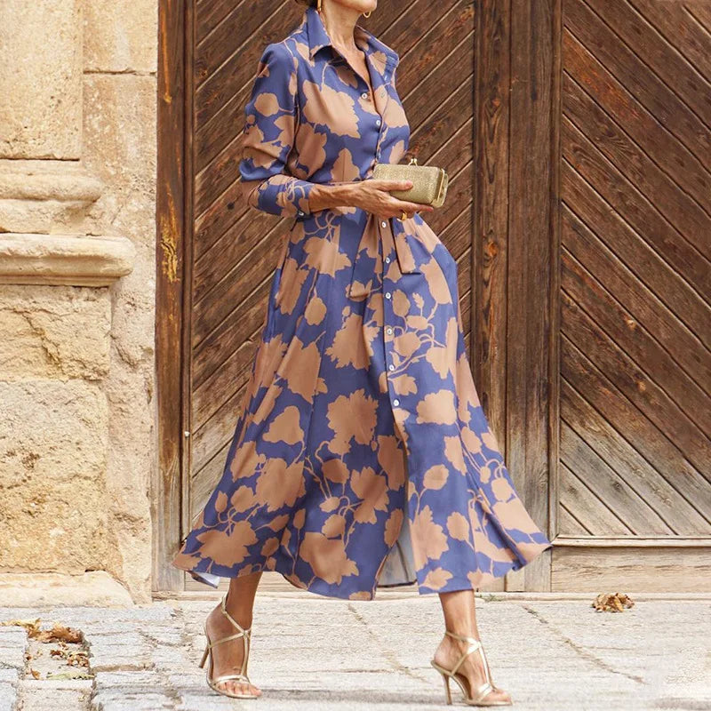 Elegant Womens Floral Maxi Evening Dress - VibreMode