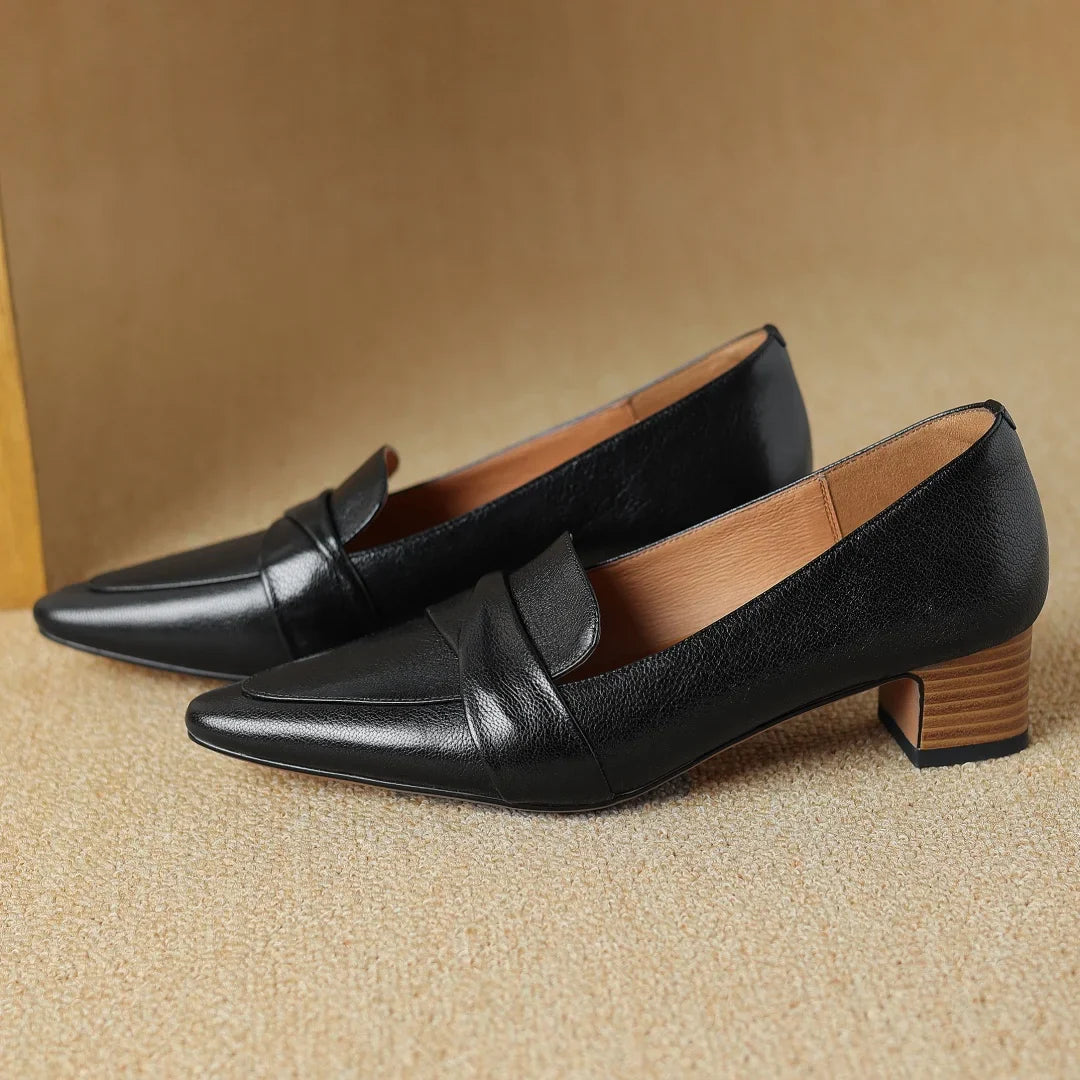 Authentic Black Leather High Heels