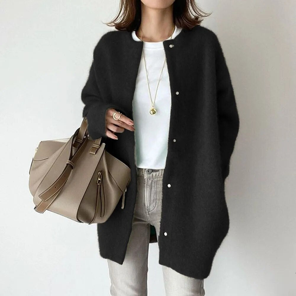 Women's Knitted Cardigan Button Closure