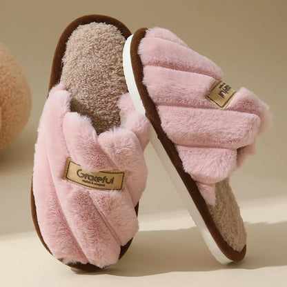 Women's Plush Slippers Soft Cushioned Indoor Slides