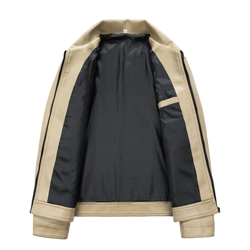Genuine Brown Leather Biker Jacket