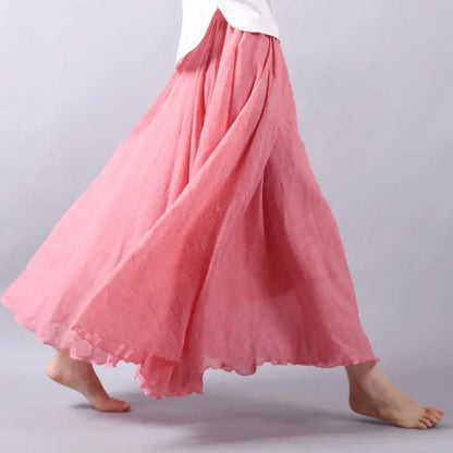 Lunara Women's Linen A-Line Skirt