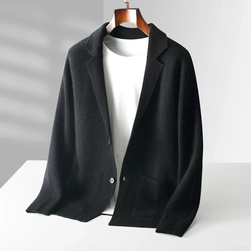 Soft Pure Wool Crew Neck Cardigan - VibreMode