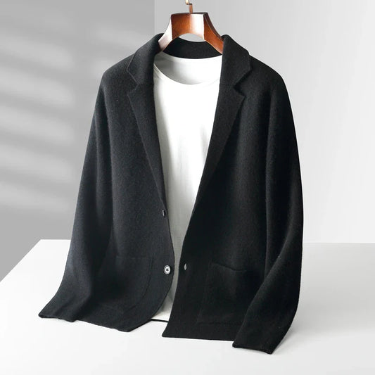 Soft Pure Wool Crew Neck Cardigan - VibreMode