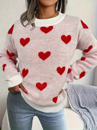 Classic Heart Pattern Sweater - VibreMode