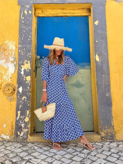 Women's Boho Floral Maxi Dress