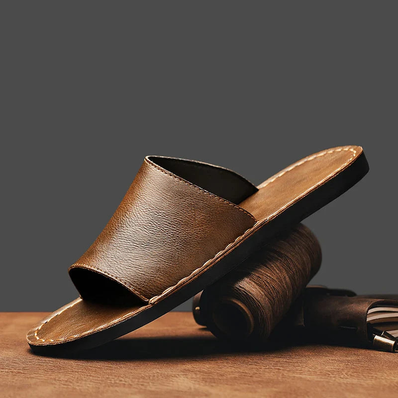 Leather Slide Sandal - VibreMode