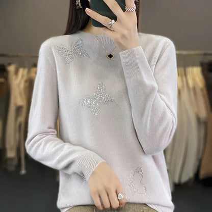 Colorful Butterfly Knit Sweater