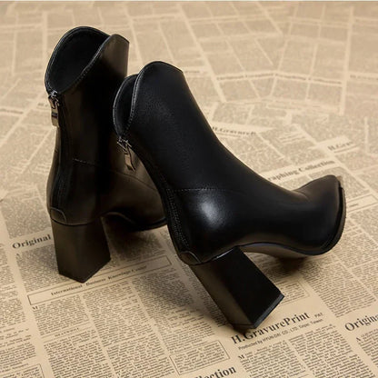 Stylish Women's Ankle Block Heel Boots