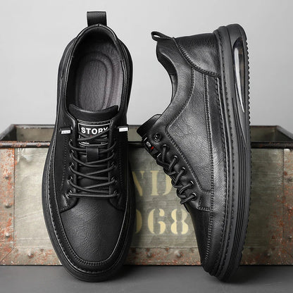 Brown Leather Running Shoes