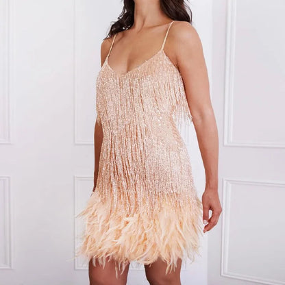 Chic Ladies Party Lace Short Dress