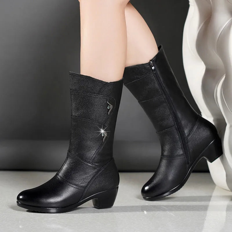 Tall Women's Leather Knee Boots