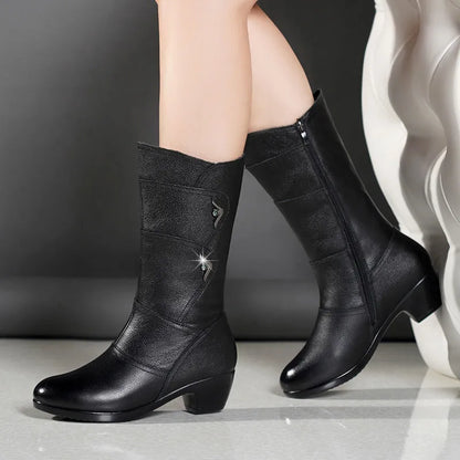 Tall Women's Leather Knee Boots