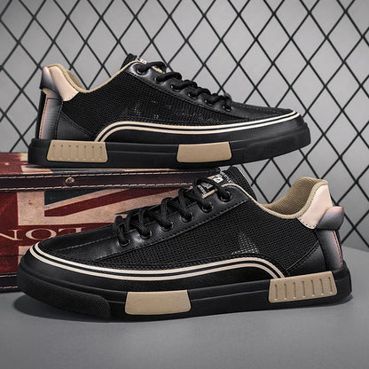 Men's Lace-Up Sneakers Trim Detail