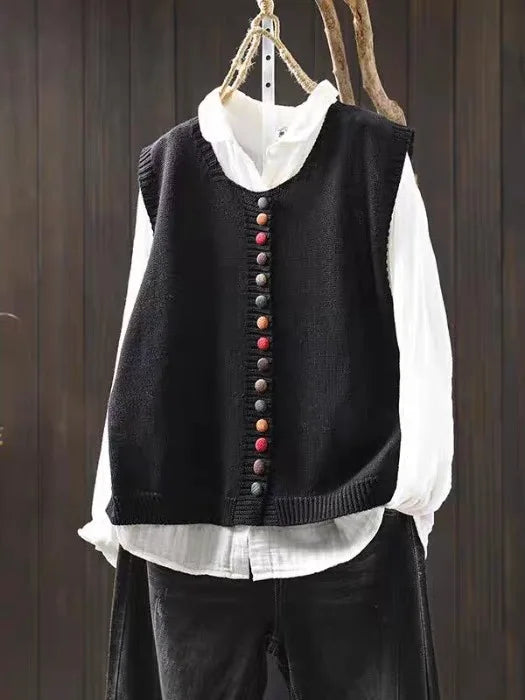 Simple Crew Neck Sweater Vest