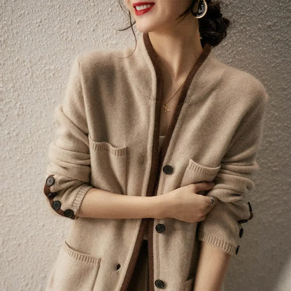 Women's Cardigan Sweater With 4 Pockets