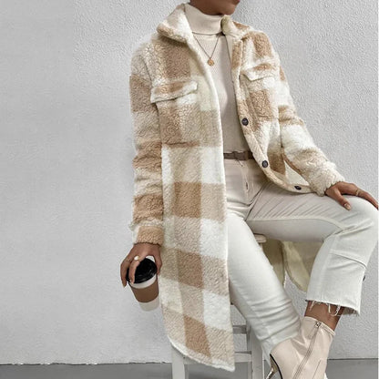 Women's Plaid Jacket Polar Fleece Lining