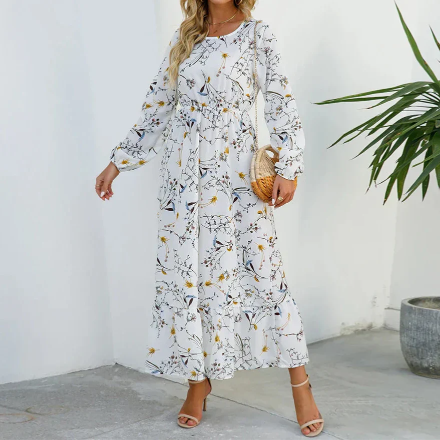 Women's Long Sleeve Maxi Floral Summer Dress
