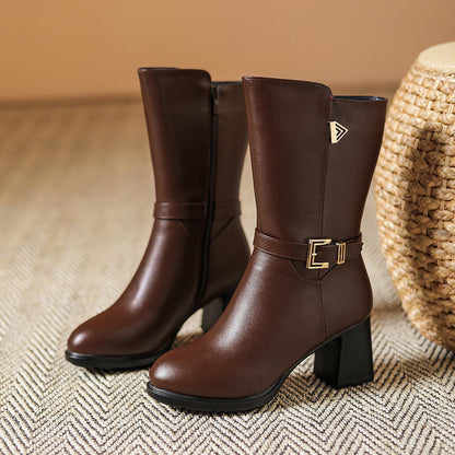 Ladies Classic Buckle Ankle Boots