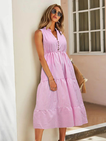 Women's Striped Sleeveless Summer Dress