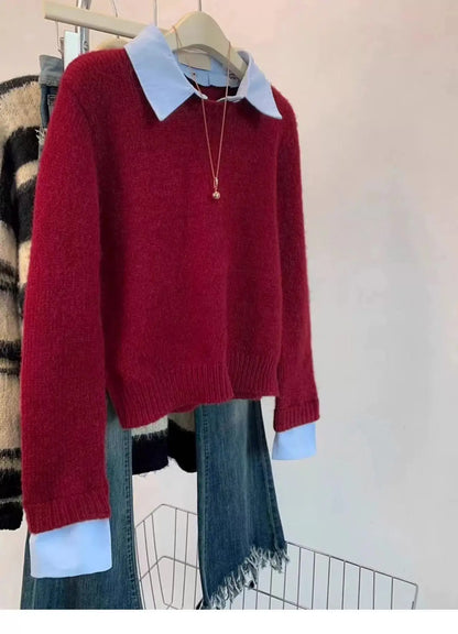 Women's Layered Collar Sweater