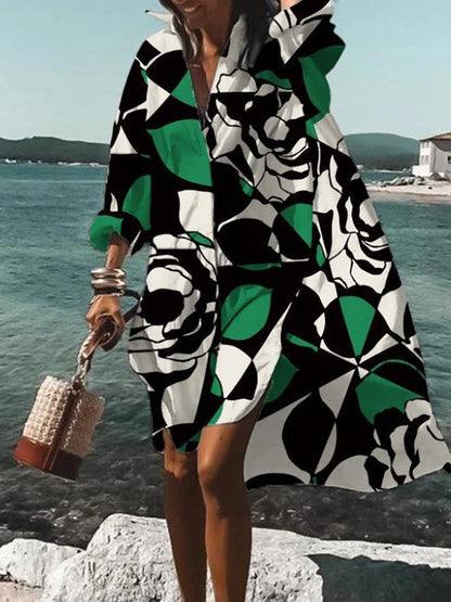 Casual Sunny Midi Dress Shirt