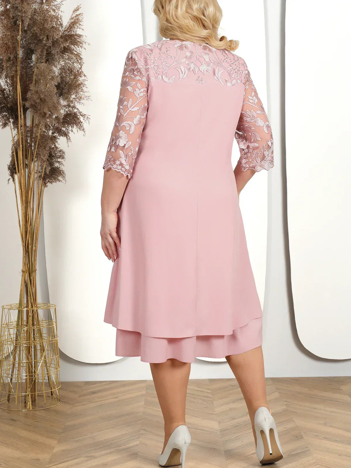 Elegant Plus Size Embroidered Formal Dress