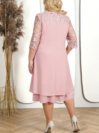 Elegant Plus Size Embroidered Formal Dress
