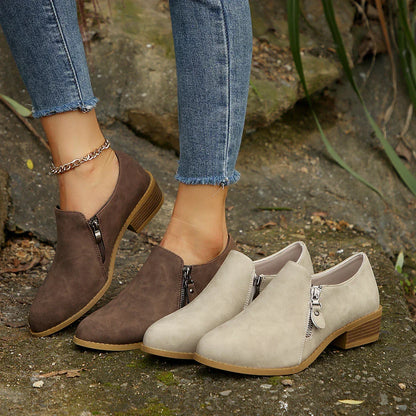 Waterproof Zip Up Ankle Boots