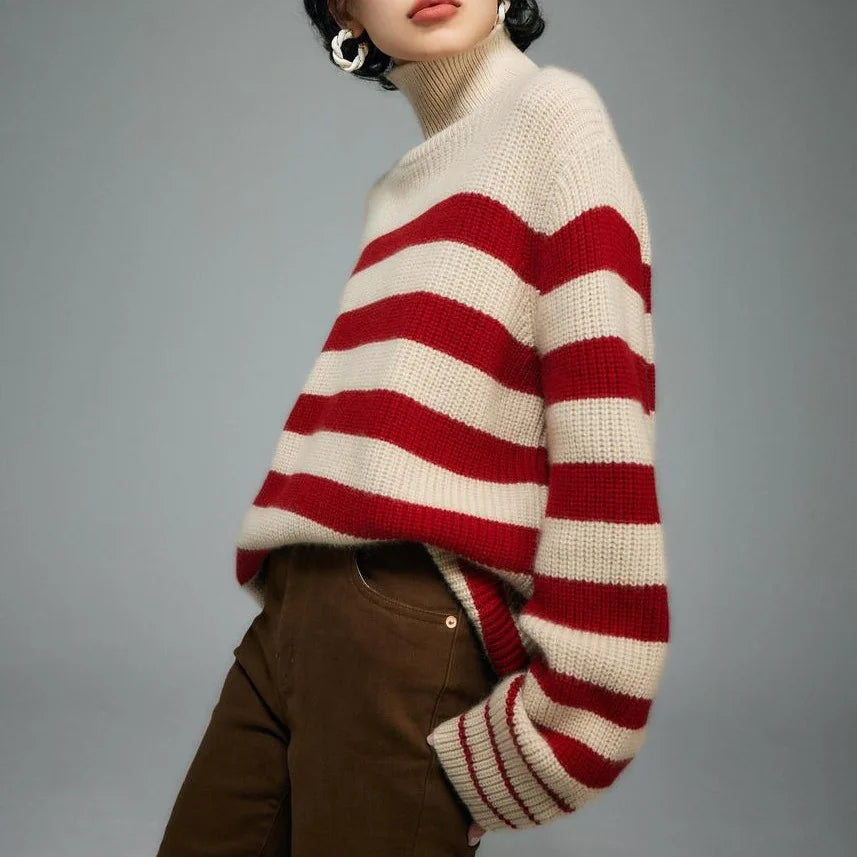 Women's Turtleneck Knit Sweater - VibreMode