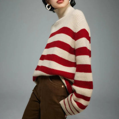Women's Turtleneck Knit Sweater - VibreMode