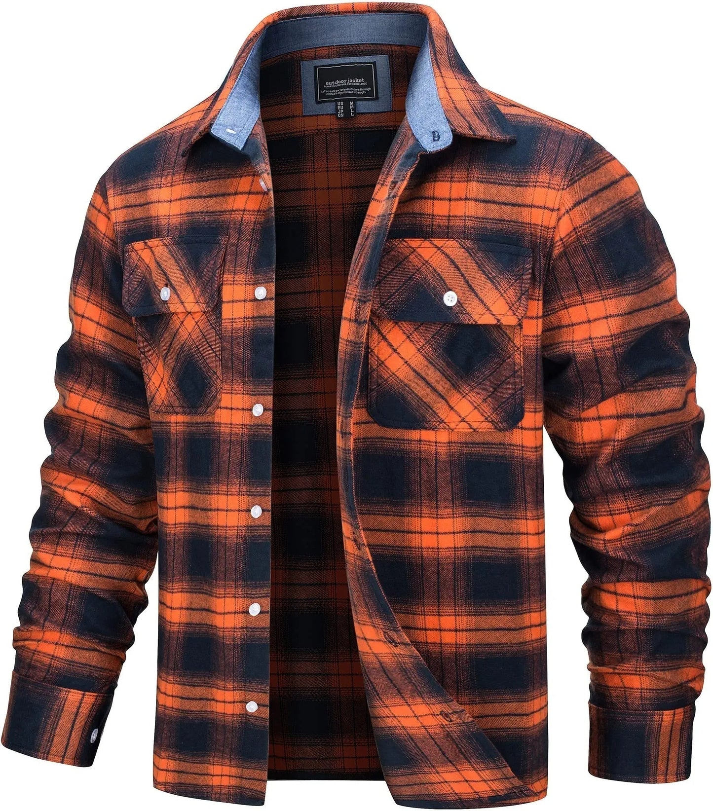 Cotton Checked Flannel Shirt Jacket